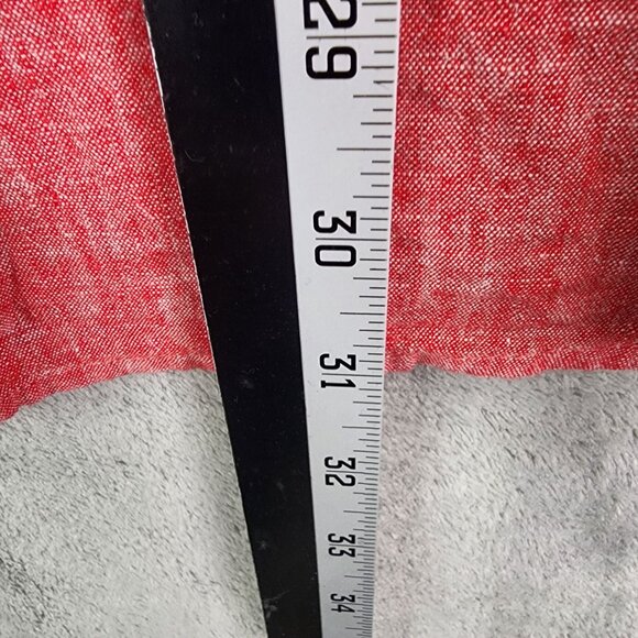 Mens Marc Anthony Red Linen Blend Shirt Button Down Slim Fit Short Sleeve XXL - Picture 8 of 9